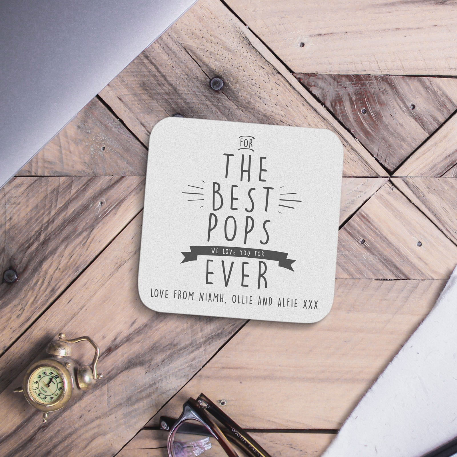 Personalised Best Grandpa Ever Coaster The Little Picture Company