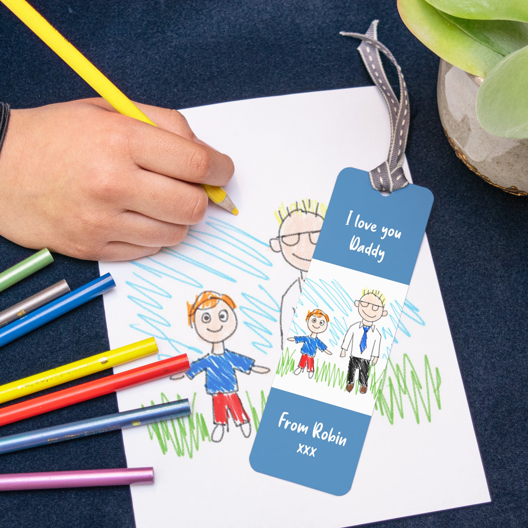 Personalised Bookmark With Child's Drawing For Dad | The Little Picture ...