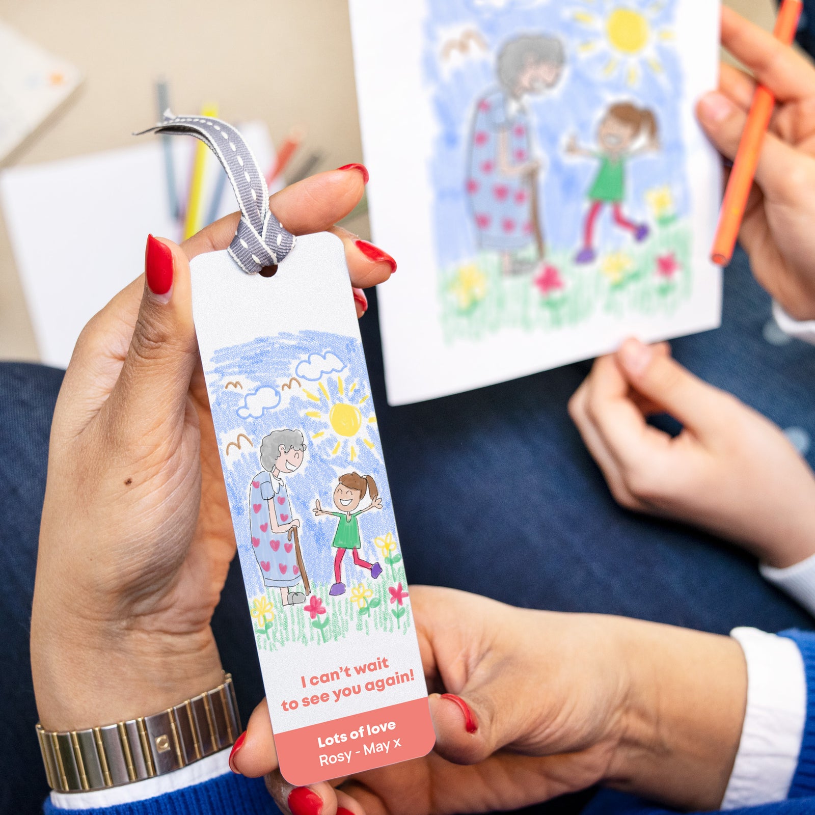 Personalised Bookmark With Child's Drawing For Grandparents | The ...