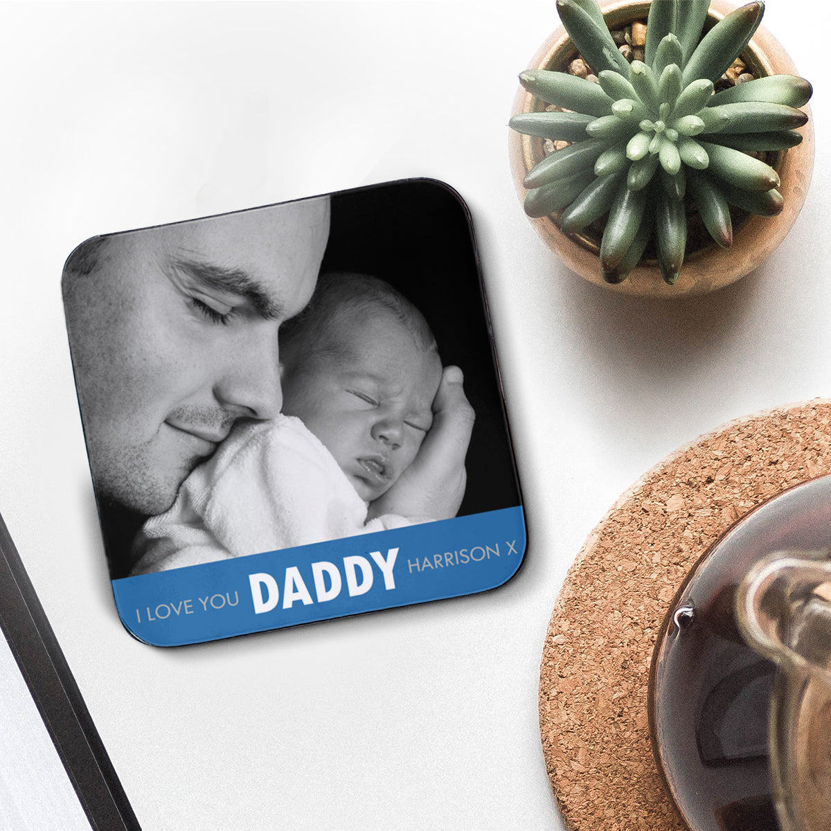 Personalised 'I Love You Daddy' Photo Coaster | The Little Picture Company