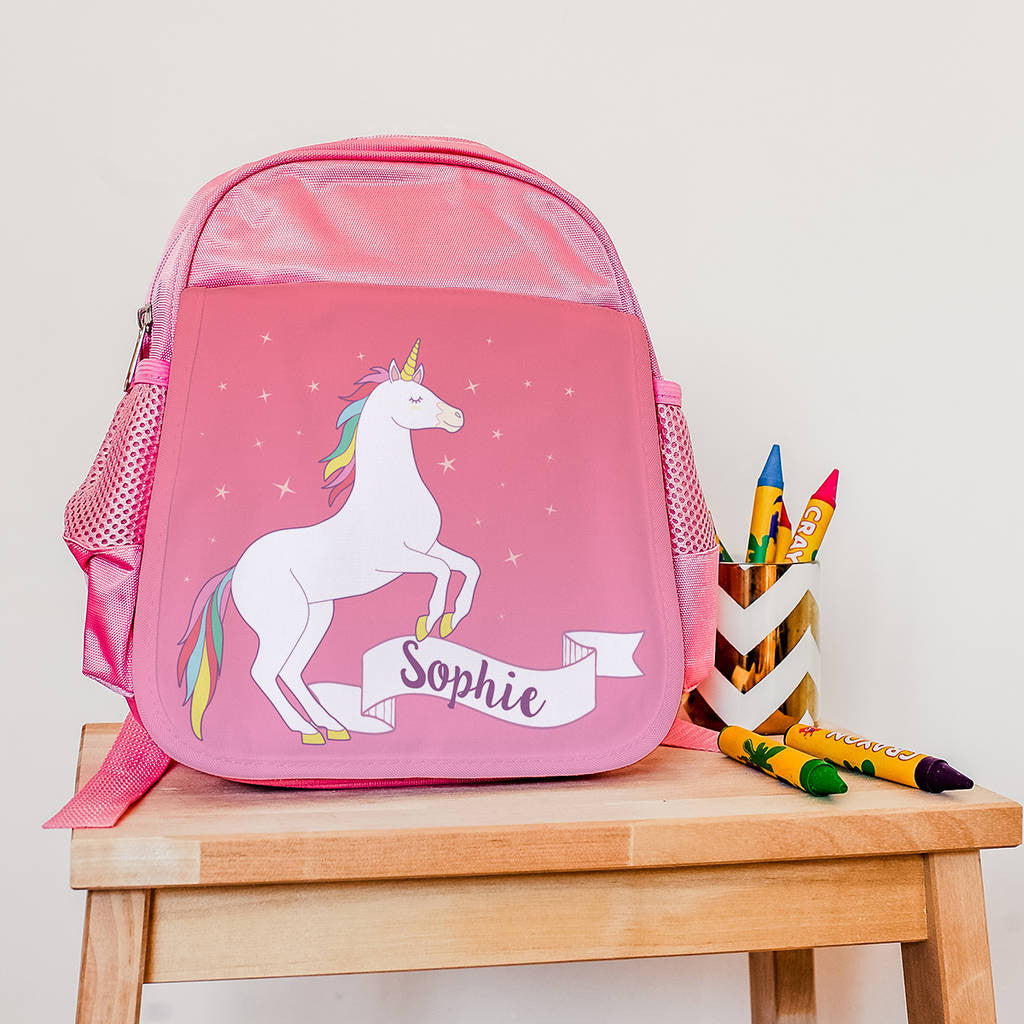 Children's Personalised Unicorn Pink Backpack | The Little Picture Company